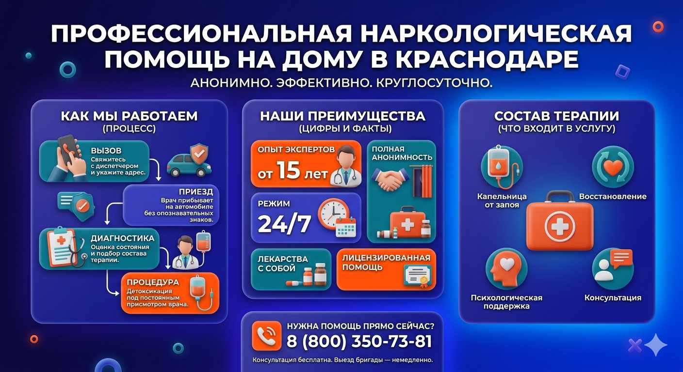 Инфографика о принципах лечения алкоголизма на дому в Шилово: этапы вызова нарколога, преимущества анонимной детоксикации и состав медицинской помощи.